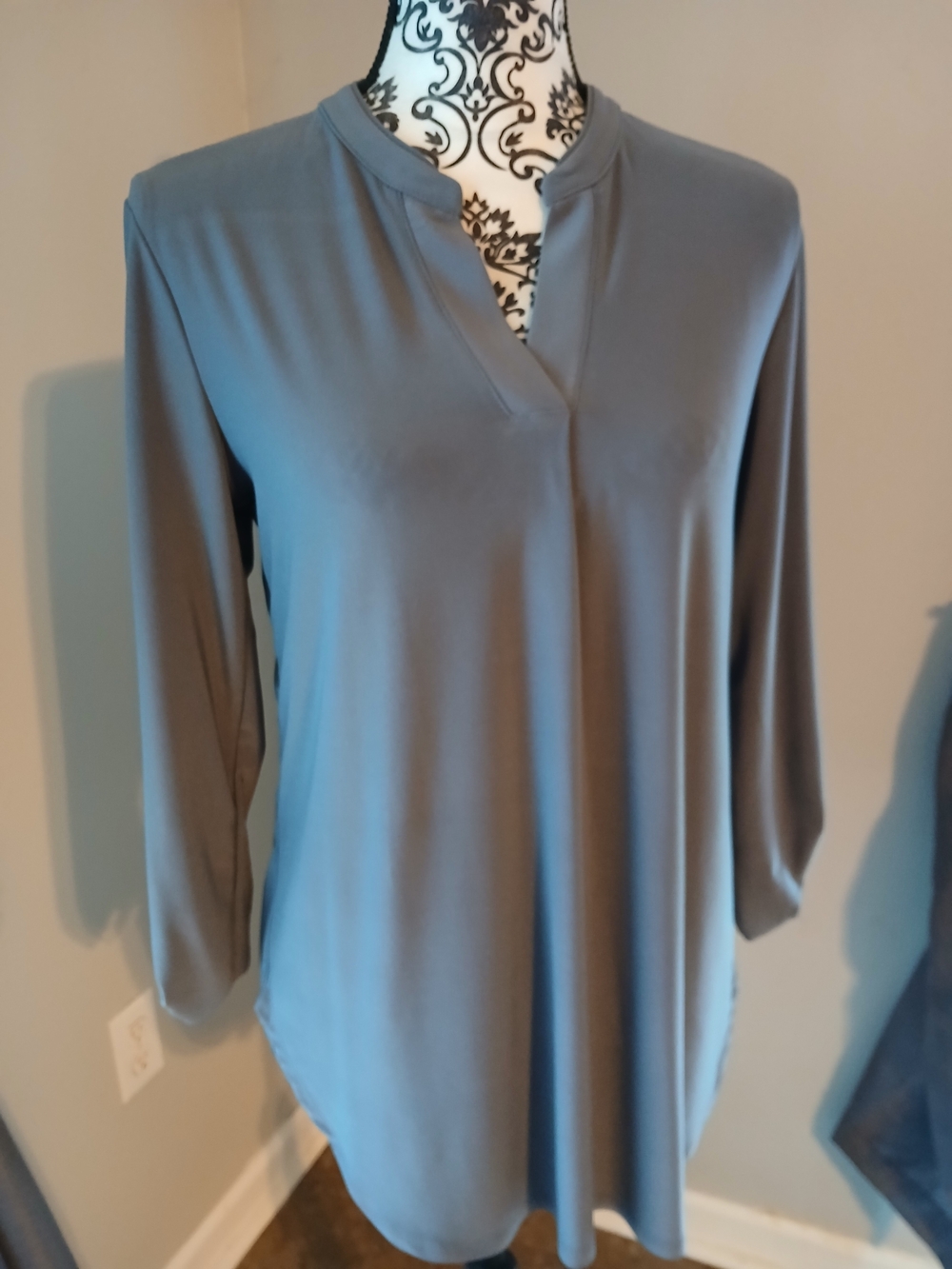 Cato Slate V-Neck Pullover Blouse